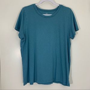 AERIE blue classic fit slightly distressed short sleeve tshirt LARGE